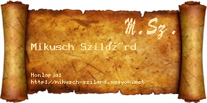 Mikusch Szilárd névjegykártya
